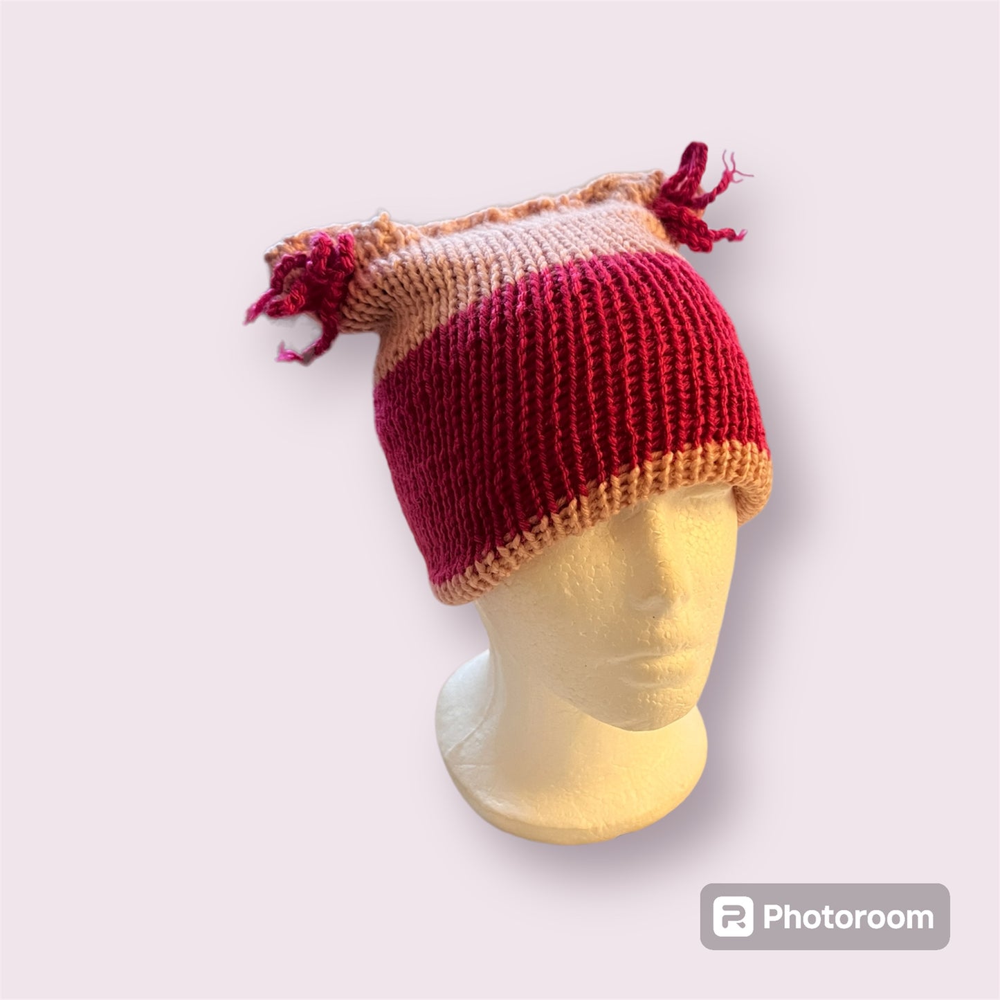 Pink Knit Bow Beanie